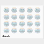 Ocean Sunrise Round Danke Stickers (Blatt)