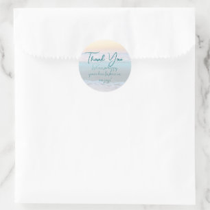Ocean Sunrise Round Danke Stickers