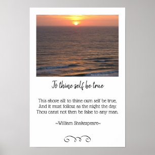 Ocean Sunrise Seascape und Shakespeare Foto Poster