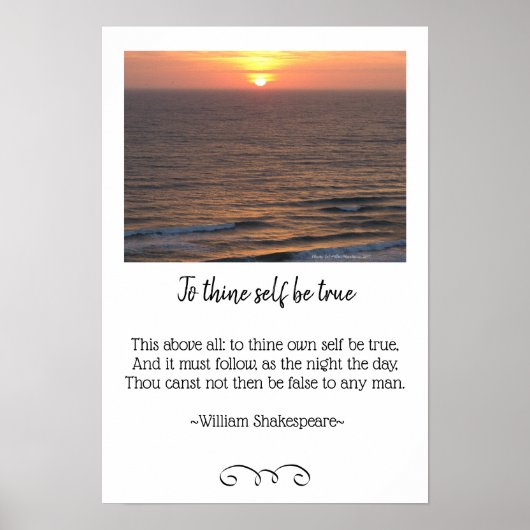 Ocean Sunrise Seascape und Shakespeare Foto Poster (Vorne)