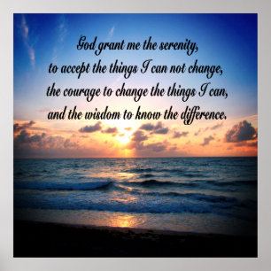 OCEAN SUNRISE SERENITY PRAYER ORIGINAL POSTER