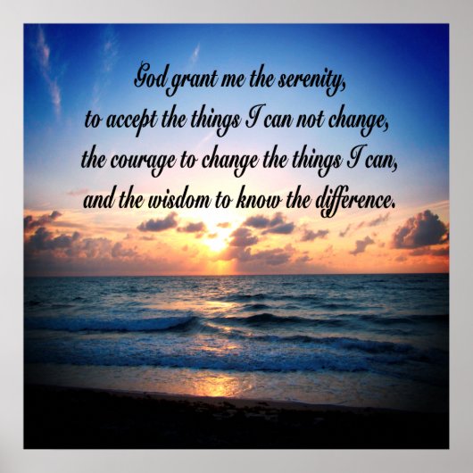 OCEAN SUNRISE SERENITY PRAYER ORIGINAL POSTER (Vorne)