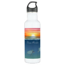 Ocean Sunrise & Turtles Wasserflasche