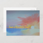 Ocean Sunrise Wasserfarbe Gruß Postkarte (Vorne/Hinten)