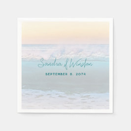 Ocean Sunrise Wedeption Paper Napkins Serviette