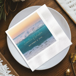 Ocean Sunrise Wedeption Paper Napkins Serviette