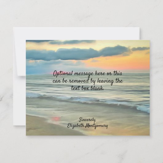 Ocean Sunset 0735 Dankeskarte (Rückseite)