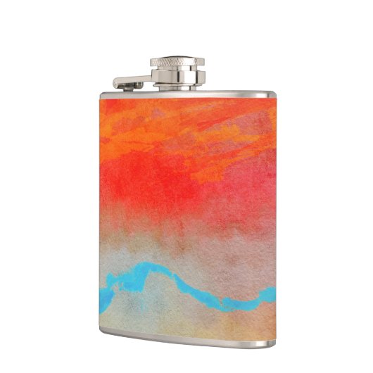 Ocean Sunset Abstrakt Flachmann (Links)