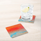 Ocean Sunset Abstrakt Rechteckiger Pappuntersetzer (Vor Ort)