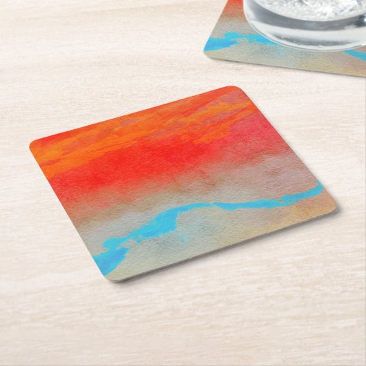 Ocean Sunset Abstrakt Rechteckiger Pappuntersetzer (angewinkelt)