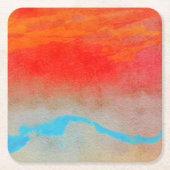 Ocean Sunset Abstrakt Rechteckiger Pappuntersetzer (Vorderseite)