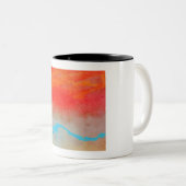 Ocean Sunset Abstrakt Zweifarbige Tasse (VorderseiteRechts)