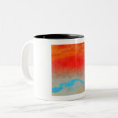 Ocean Sunset Abstrakt Zweifarbige Tasse (Vorderseite Links)