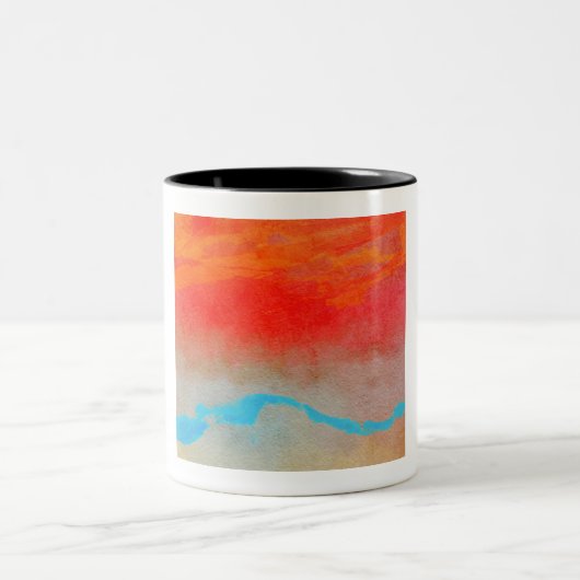 Ocean Sunset Abstrakt Zweifarbige Tasse (Mittel)