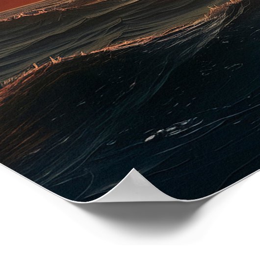 Ocean Sunset (Acrylfarbeffekt) Ai Poster (Ecke)