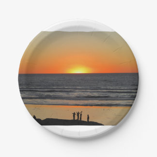 Ocean Sunset am Beach Art Foto Paper Plate Pappteller