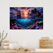 Ocean Sunset Art Poster (Küche)
