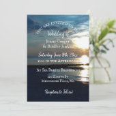 Ocean Sunset at Dusk Wedding Einladung (Stehend Vorderseite)