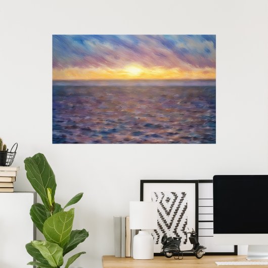 Ocean Sunset Beach Art Poster (Heimbüro)