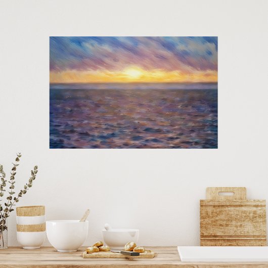 Ocean Sunset Beach Art Poster (Küche)