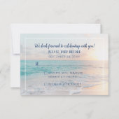 Ocean Sunset Beach Hochzeitsbild RSVP Karte (Vorderseite)