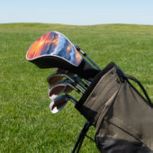 Ocean Sunset Beach Waves Wasserfarbe Golf Headcover (In SItu)