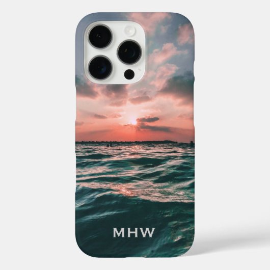 Ocean Sunset benutzerdefinierte Monogramm-Telefong Case-Mate iPhone Hülle (Rückseite)