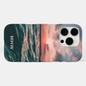 Ocean Sunset benutzerdefinierte Monogramm-Telefong Case-Mate iPhone Hülle (Rückseite (Horizontal))