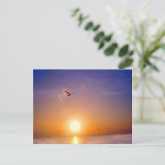 Ocean Sunset Bliss Postkarte (Stehend Vorderseite)
