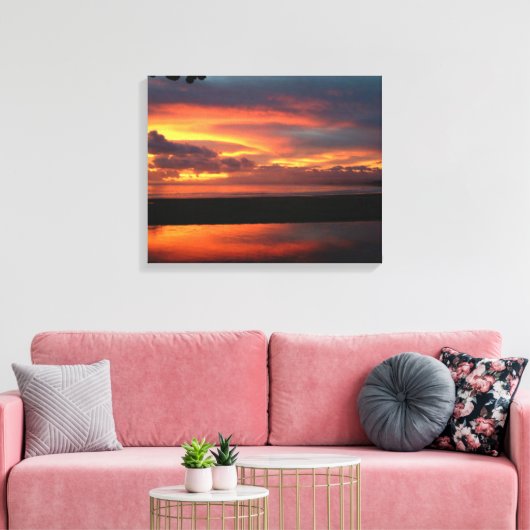 Ocean Sunset Canvas Print Leinwanddruck (Insitu (Wohnzimmer))