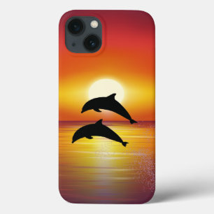 Ocean Sunset Delphins Couple Playing Liebe iPad Ca iPhone 13 Hülle