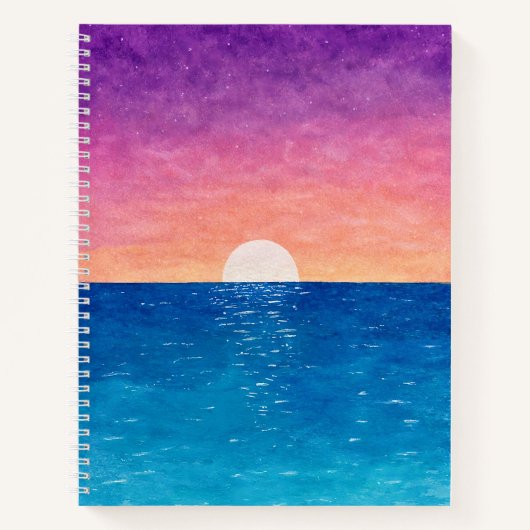 Ocean Sunset Design Notebook Notizblock (Vorderseite)