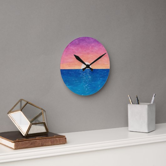 Ocean Sunset Design Wall Clock Runde Wanduhr (Büro)