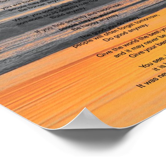 Ocean Sunset "Do it Anyway" Poster (Ecke)