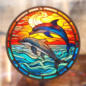 Ocean Sunset Dolphins Jumping Imitate verkettetes Fensteraufkleber (Blatt 2)