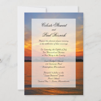 Ocean Sunset Imitate Vellum Overlay Verschönerung Einladung