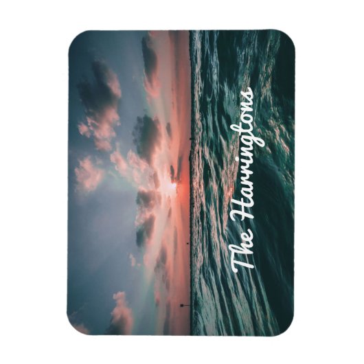 Ocean Sunset individuelle Name Magnet (Vertikal)