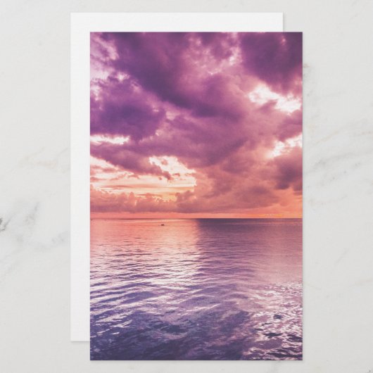 Ocean Sunset Inspiration Briefpapier (Vorne/Hinten)