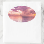 Ocean Sunset Inspiration Ovaler Aufkleber (Tasche)