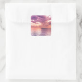 Ocean Sunset Inspiration Quadratischer Aufkleber (Tasche)