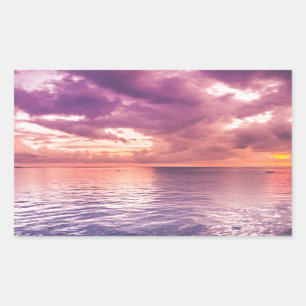Ocean Sunset Inspiration Rechteckiger Aufkleber