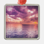 Ocean Sunset Inspiration Silbernes Ornament (Vorne)