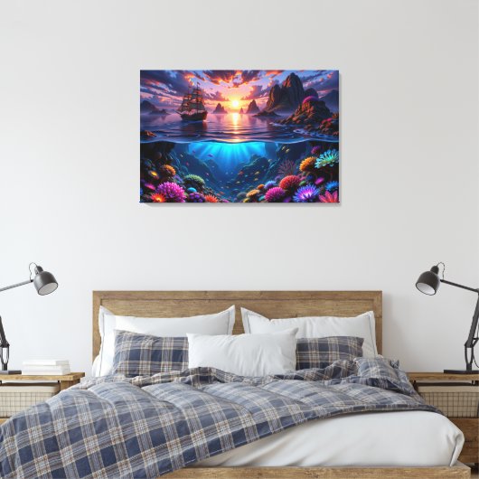 Ocean Sunset Leinwand Art (Insitu (Schlafzimmer))