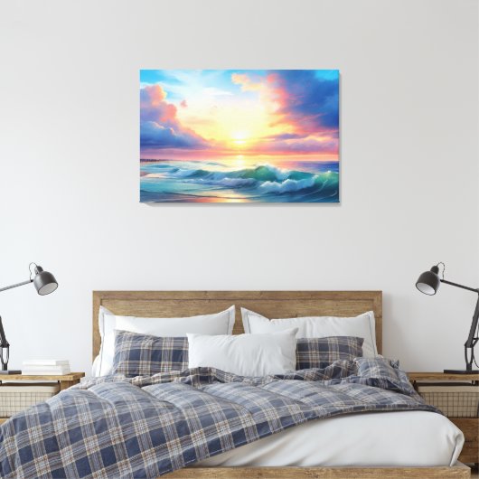 Ocean Sunset Leinwanddruck (Insitu (Schlafzimmer))