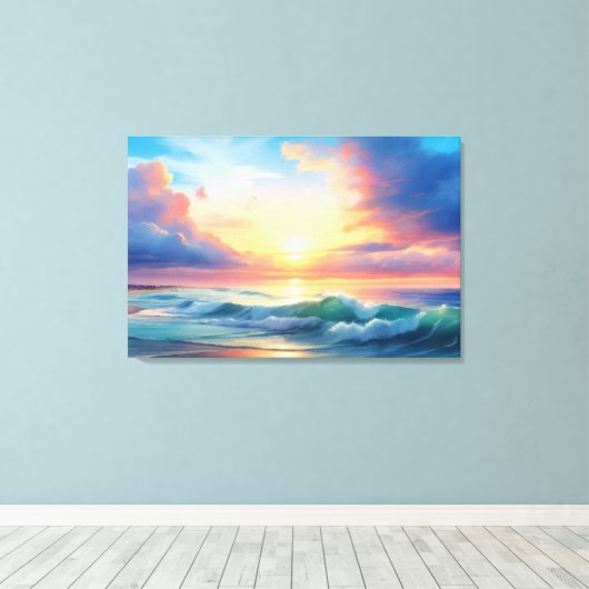 Ocean Sunset Leinwanddruck (Insitu (Holzboden))