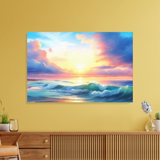 Ocean Sunset Leinwanddruck (Insitu (Wohnzimmer))