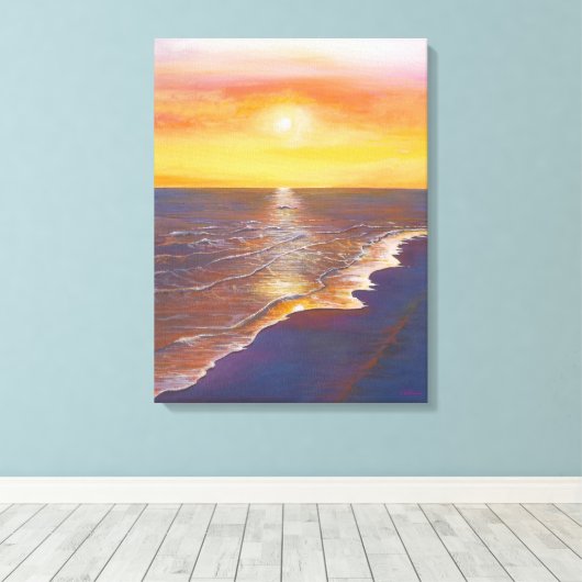 Ocean Sunset Leinwanddruck (Insitu (Holzboden))