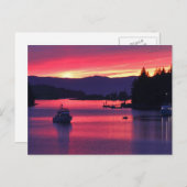 Ocean Sunset mit Booten im Hafen Postkarte (Vorne/Hinten)