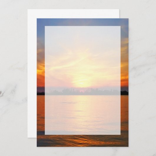 Ocean Sunset mit Imitate Vellum Overlay Wedding (Vorne/Hinten)