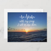 Ocean Sunset mit Psalms Lob Ihm Bible Verse Postkarte (Vorne/Hinten)